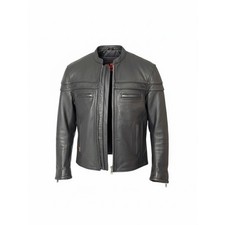 Men's Black Leather Performance Jacket