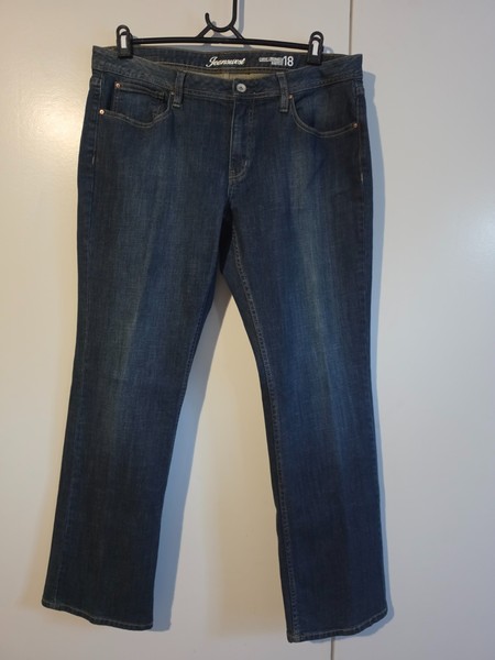 Womens JEANSWEST Dark Blue Curve Embracer Bootcut Denim Jeans - Size 18 (T72)