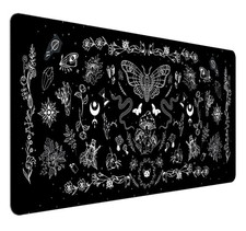 Goth Desk Mat, Black Occult Large Gaming Mouse Pad, Halloween Witchy XXL Comp...