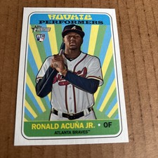 2018 Heritage RONALD ACUNA JR RC ROOKIE #RP-RA Braves Baseball Card (f3). rookie card picture