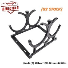Aluminum 7 Nitrous Oxide Nos Bottle Bracket Holder Dual Double Bracket Kit New
