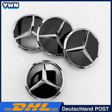 4x Nabendeckel 60mm für Mercedes Benz Schwarz Felgenabdeckung Radnabenkappen