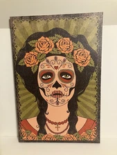 Sugar Skull Wall Art Canvas Modern Art Painting Large Framed Mexican Decoration
