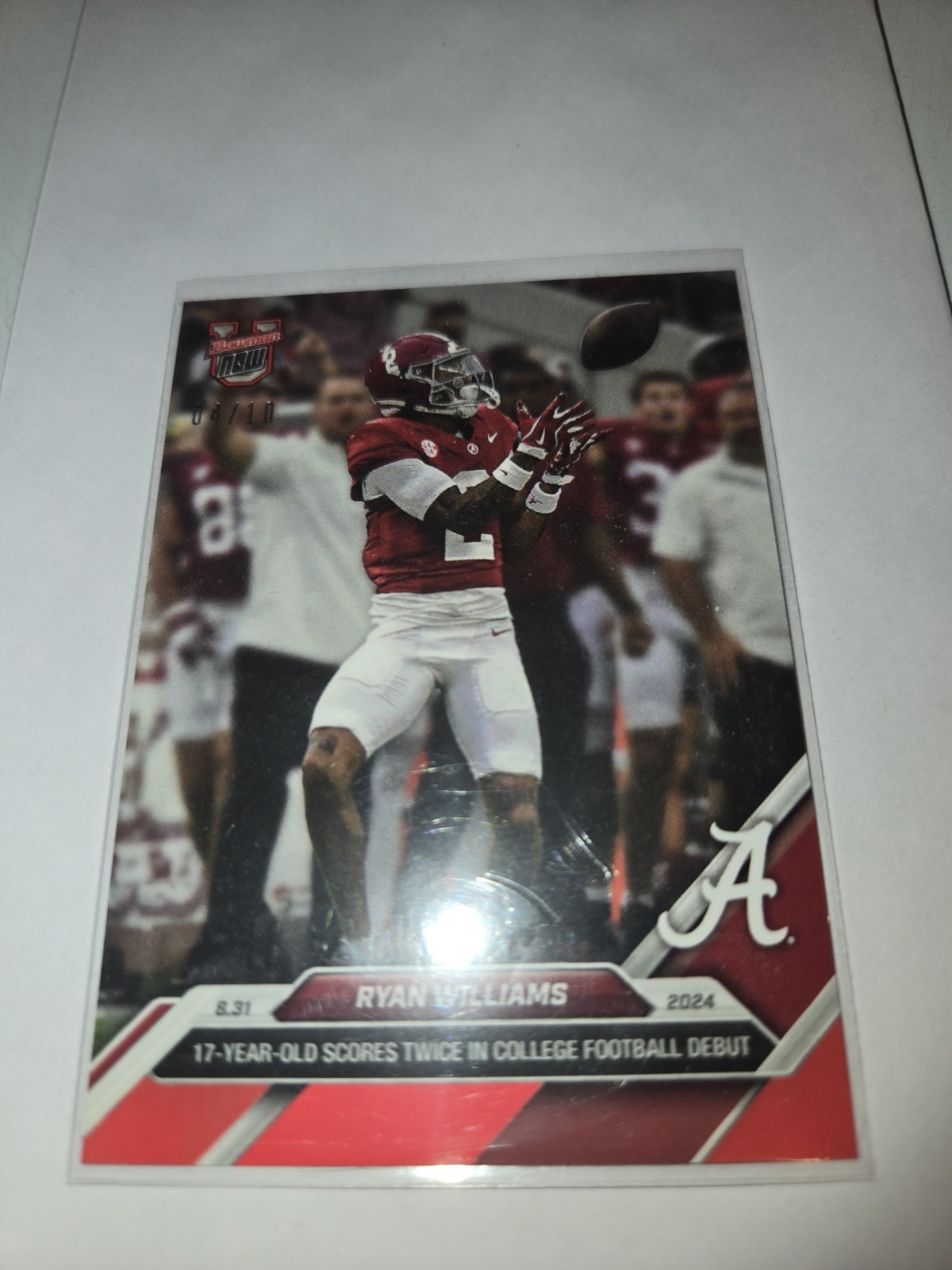 2024 Bowman U Now - Ryan Williams #19 Red /10 (RC)