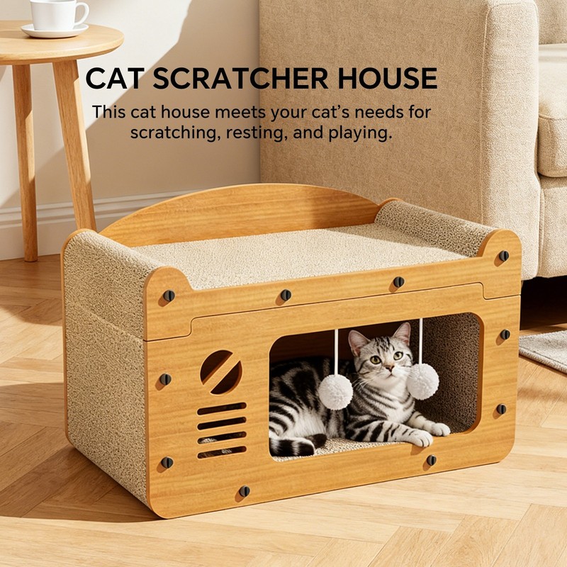 Cat Scratcher Bed Corrugated Cardboard Double Layer Cat Scratcher Cat Lounge Bed