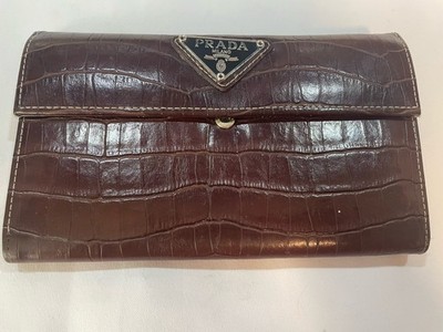 Prada Alligator Wallet Slight Damage From Use | eBay