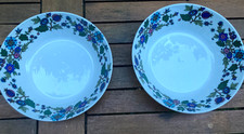 Vtg set 2 Midwinter Gorgeous RARE * Alpine Blue * Serving Bowls– 21.5cm dia