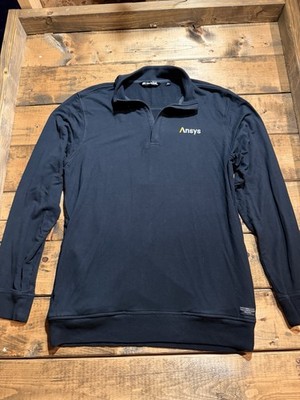 Travis Mathew Men's Large Black 1/4 Zip Pullover Golf Sweater Performance