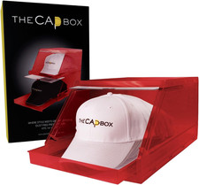 The Capbox 2.0 2 Pack Red Hat Organizer for Baseball Caps, Stackable Slidin...