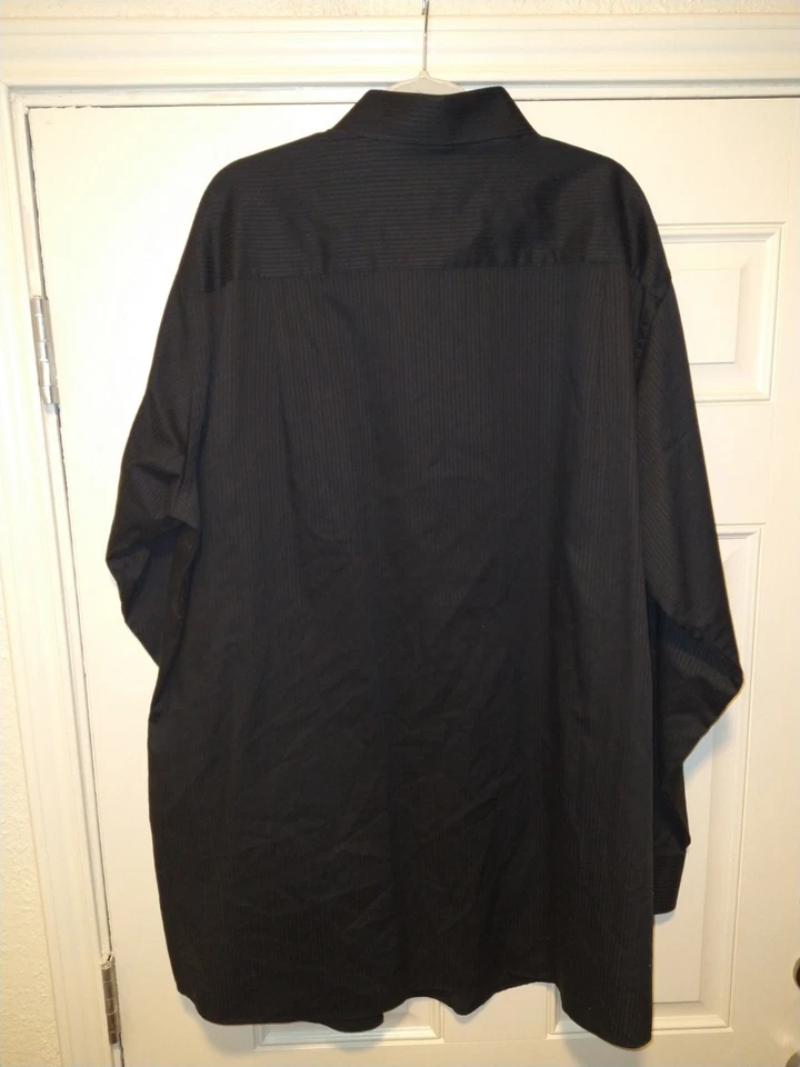 Camisa de vestir Geoffrey Beene negra de mezcla de algodón manga larga para hombre 18,5-37/38 de alto Foto 4 de 4