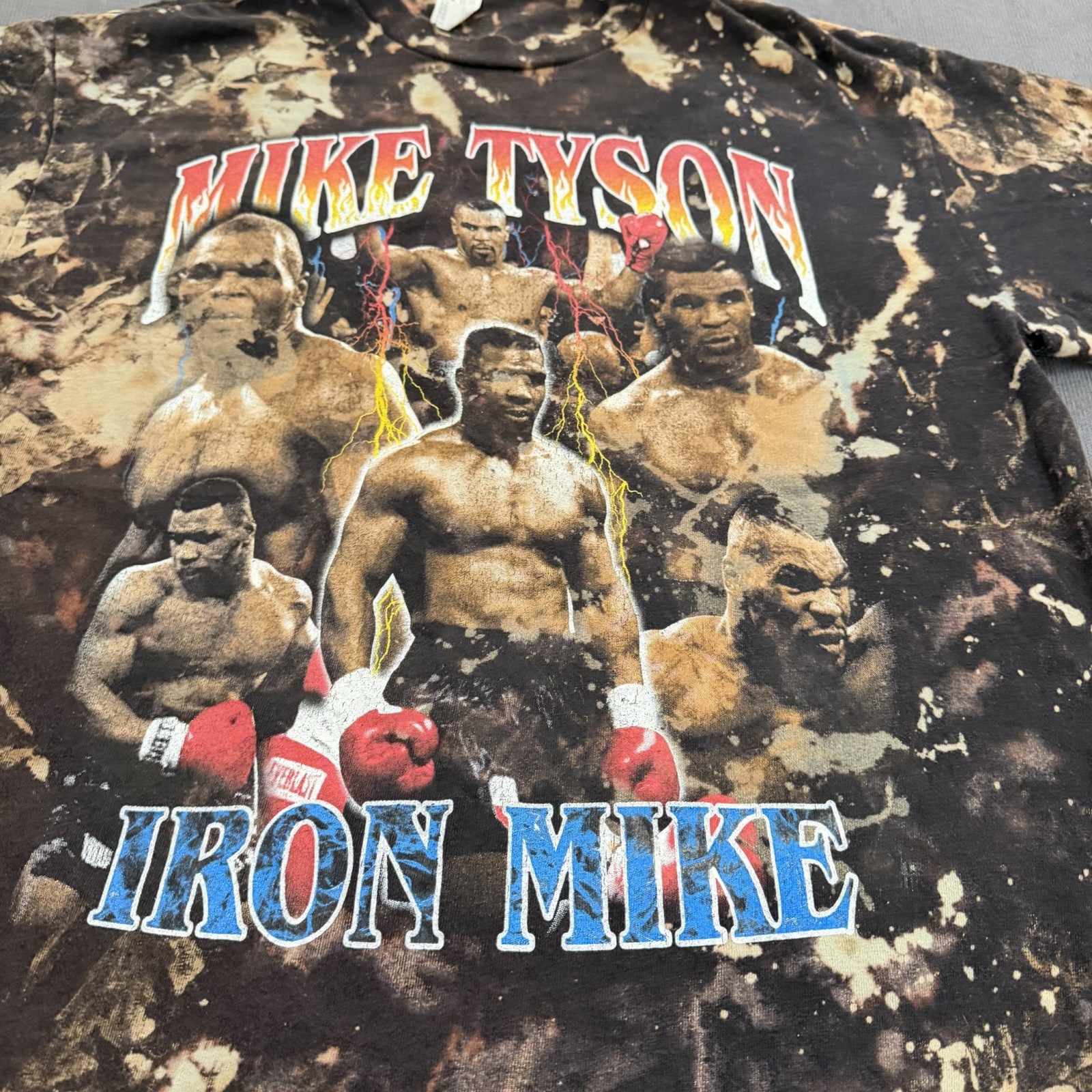Mike Tyson Iron Mike T-Shirt Mens L Black Tie Dye Graphic Print Boxing ...