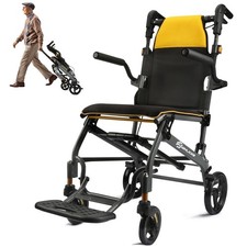 Wheelchairs for Adults Transport Chair Lightweight Foldable with Telescopic H...