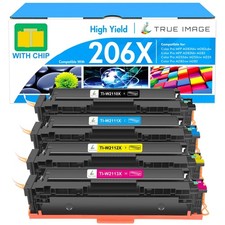 206X Toner Cartridges 4 Pack High Yield for HP 206A M283fdw M283cdw M255dw