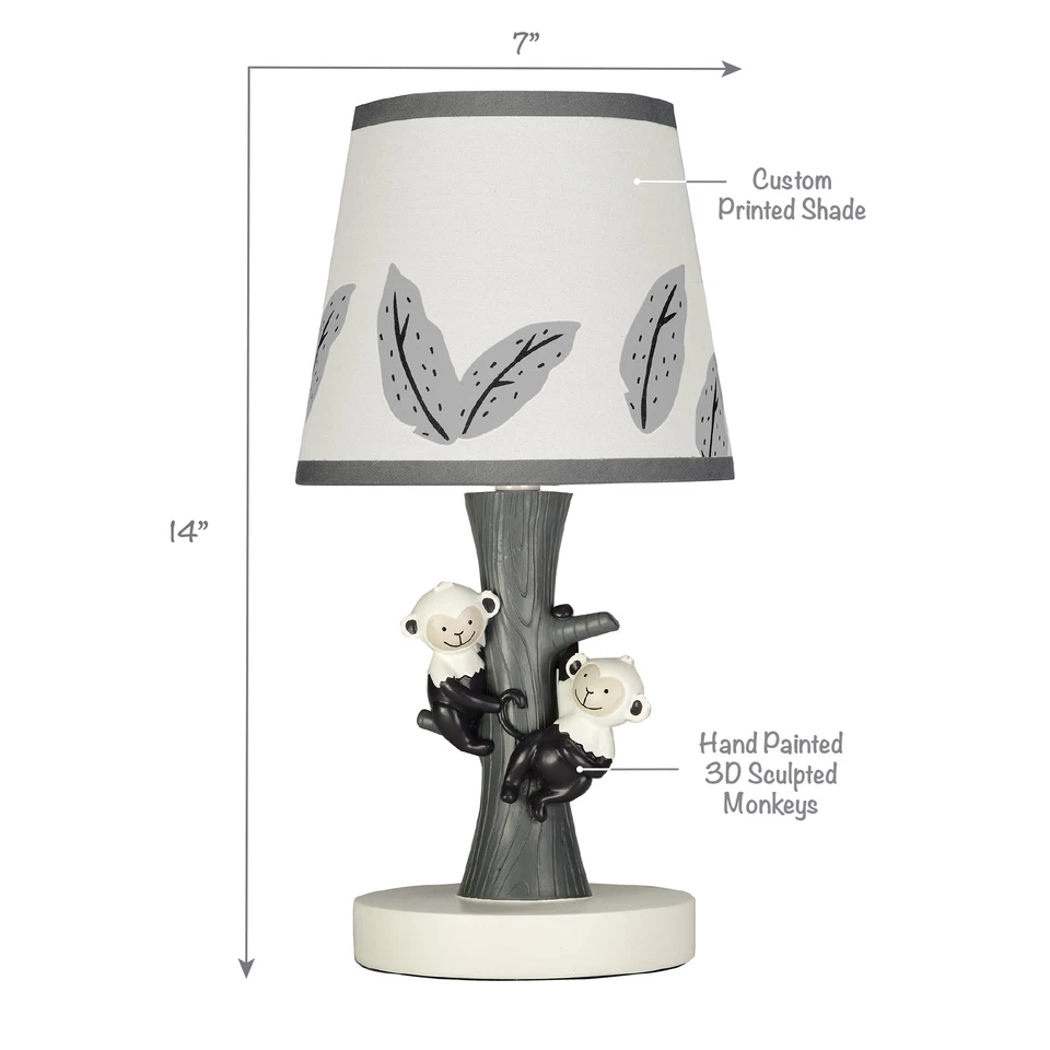 Corderos e Hiedra Selva Árbol de Fiesta con Monos Lámpara con Pantalla y Bombilla Foto 4 de 4