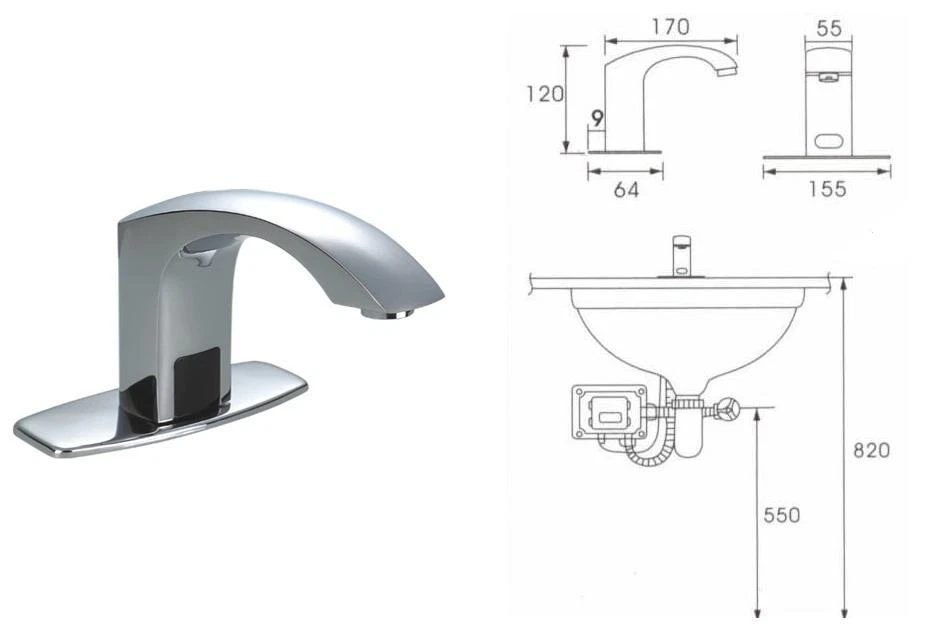 Automatic Hands Free Modern Contemporary Design Sensor Faucet by Cascada Showers - Image 2 of 2
