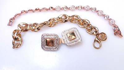 Givenchy Jewelry Lot Designer Bracelets & Vintage Clip Earrings 3pcs Bracelet