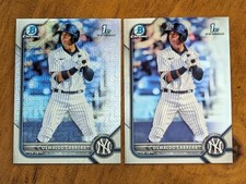 2022 Bowman Chrome Oswaldo Cabrera 1st Mega Box Refractor + Base #BCP-17 Yankees