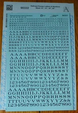 Microscale Decal #90322  Railroad Roman Letters & Numbers 10, 14, 18, 20" (black