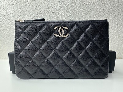 NWT 23S Chanel Classic O-Case Small Pouch Clutch Wallet Black