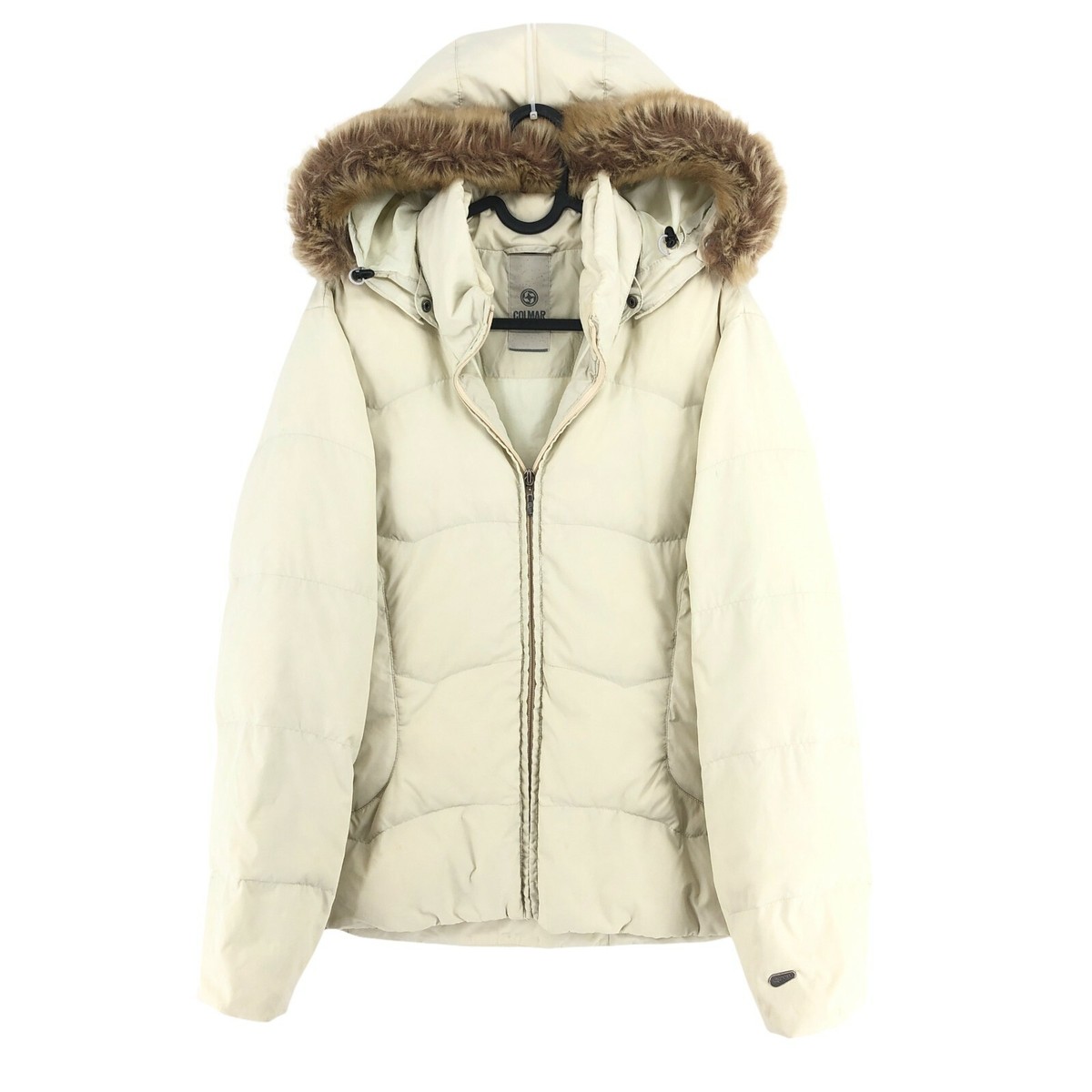 ダウンジャケット・コート COLMAR Women Bubble Jackets 2172 9VX 219 Beige COLMAR Women Beige Hooded Down Puffer Jacket Coat Size 42 | eBay
