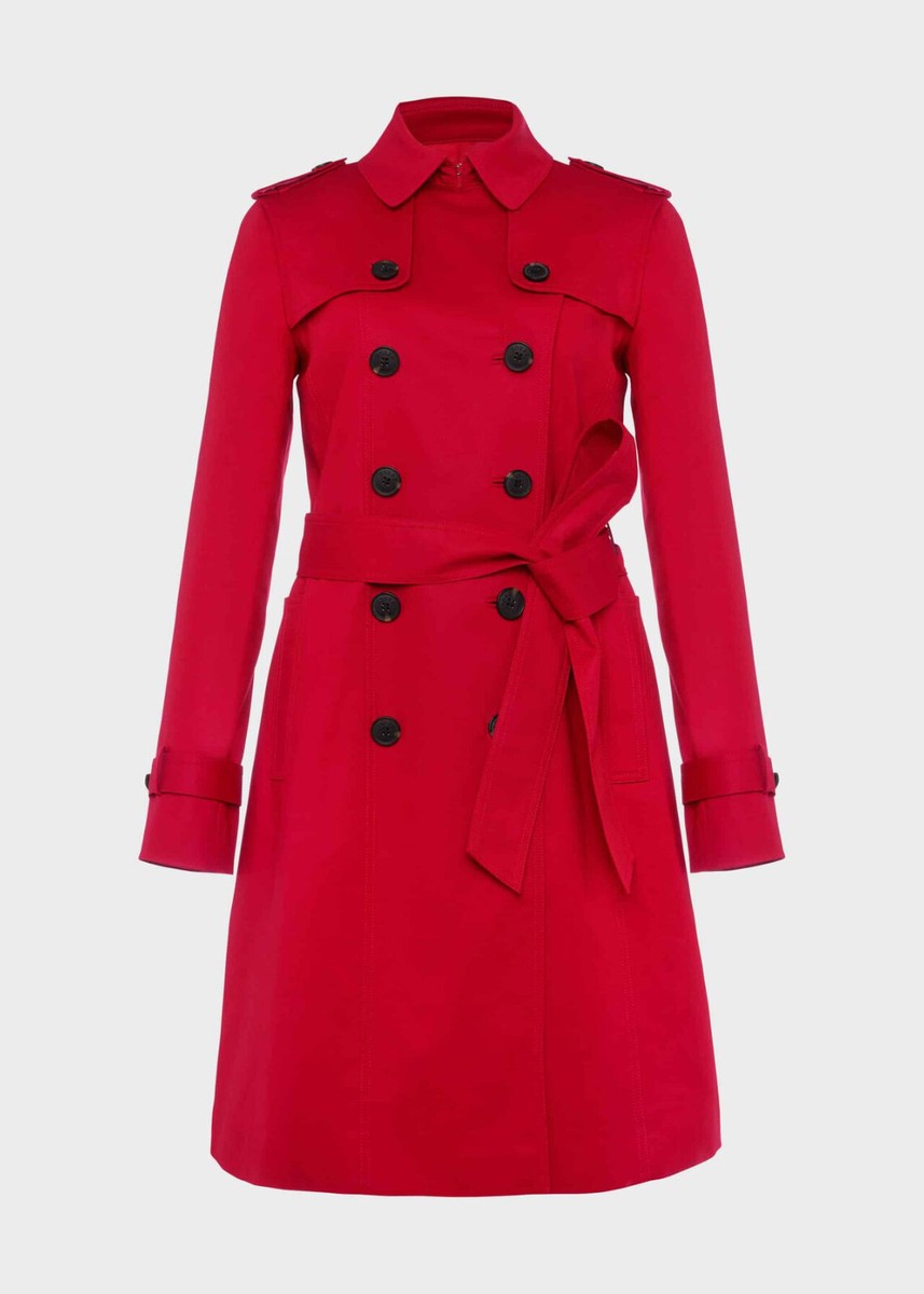 Hobbs London Saskia Trench Coat Red Women's Size US UK 12 NWT