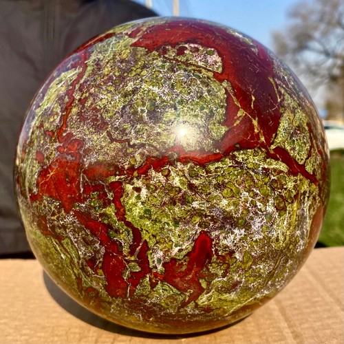 10.1LB Natural dragon blood stone quartz sphere crystal ball reiki healing - 第 1/14 張圖片