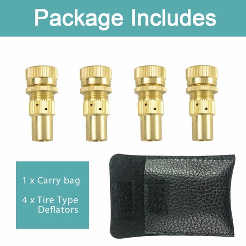 X-BULL Tyre Deflators x4 Brass Air Deflator 0-60PSI Tire Valve Core Tool 4WD 4X4 - Picture 12 of 12