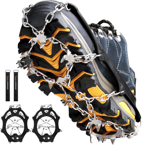 Crampons Ice Cleats Traction Snow Grips for Boots Shoes Women Men Anti Slip 19 S