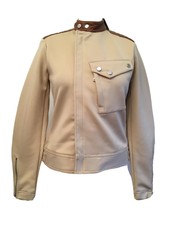 Ralph Lauran Polo Ladies Sports Jacket Tan Leather Trim Size 10 Uk Bnwt £299.00