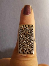 SZ 7.25 STERLING RECTANGLE FILIGREE RING SO PRETTY VTG