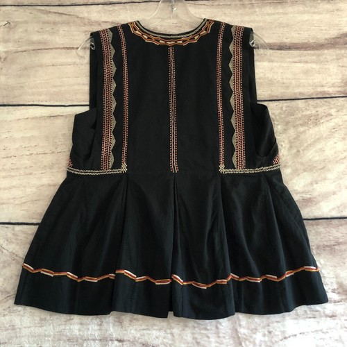 Top Isabel Marant Etoile 38 nero Barney ricamato plissettato cotone boho azteco - Foto 2 di 13