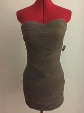 FOREVER 21 DRESS~SZ L~COCOA~STRAPLESS~LIGHT PADDING AT BUST~SWEETHEART NECKLINE