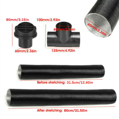 60MM Auto Standheizung Rohr Kanal Warmluft Auslass Entl??Ftung Schlauch Clip Kit - Bild 2 von 6