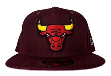 New Era NBA Chicago Bulls Burgundy 59FIFTY Fitted Hat, Cap, New