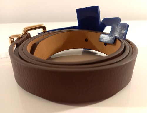 TOMMY HILFIGER - Gürtel Belt Leder schmal braun TH Logo Gr. L 110 cm USA - Picture 19 of 21