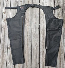 Xpert Performance Motorcycle Chaps Quality Leather Mens Size Medium