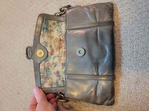 Hobo Leder Clutch grau mit abnehmbarer Kette / passt Handy - Bild 6 von 9