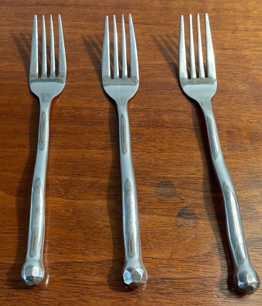 Cambridge Squiggle Design Salad Forks Lot of 3 18/0 Glossy