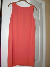 NWOT~Women~TRINA TURK~USA Made~CORAL~BACK LAYER~POCKETS~SLEEVELES DRESS size 6