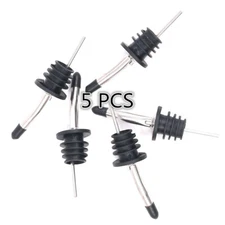5x Liquor Spirit Pourer Free Flow Wine Bottle Pour Spout Stopper Stainless Steel
