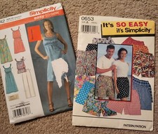 Lot of 2 Sewing Patterns Simplicity Easy 0653 unisex shorts xxs-xl 3742 Size D5