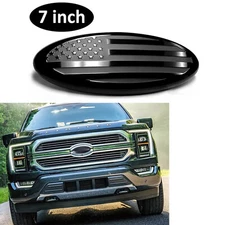 7 inch Black For Ford Accessories Front Grill Tailgate US Flag Oval Emblem Badge
