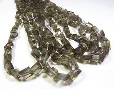 Natural Smoky Quartz Nugget Tumble Gems Faceted Beads 16"Strand 6x5-8x6m LC-1458