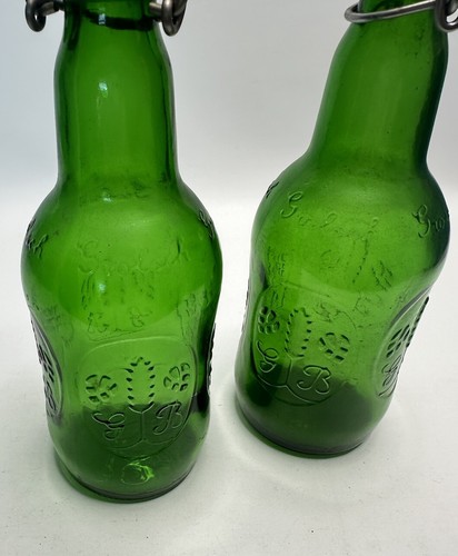 Bottles X 2 - Vintage Green Grolsch Swing Top Bottles - Picture 4 of 4
