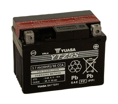 Yuasa YUAM62TZ5 YTZ5S-BS Maintenance Free YTZ High Performance AGM Battery wi...