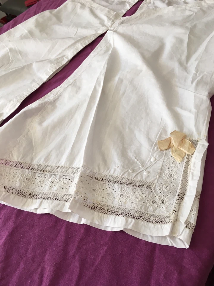 Linge Blanc Ancien Ancienne Culotte Panty Dentelle Broderie Monogramme  MP - Photo 3/4