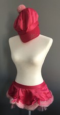 NEW Victoria's Secret Santa Baby RHINESTONE Fur Satin Tule Skirt Santa Pom Hat