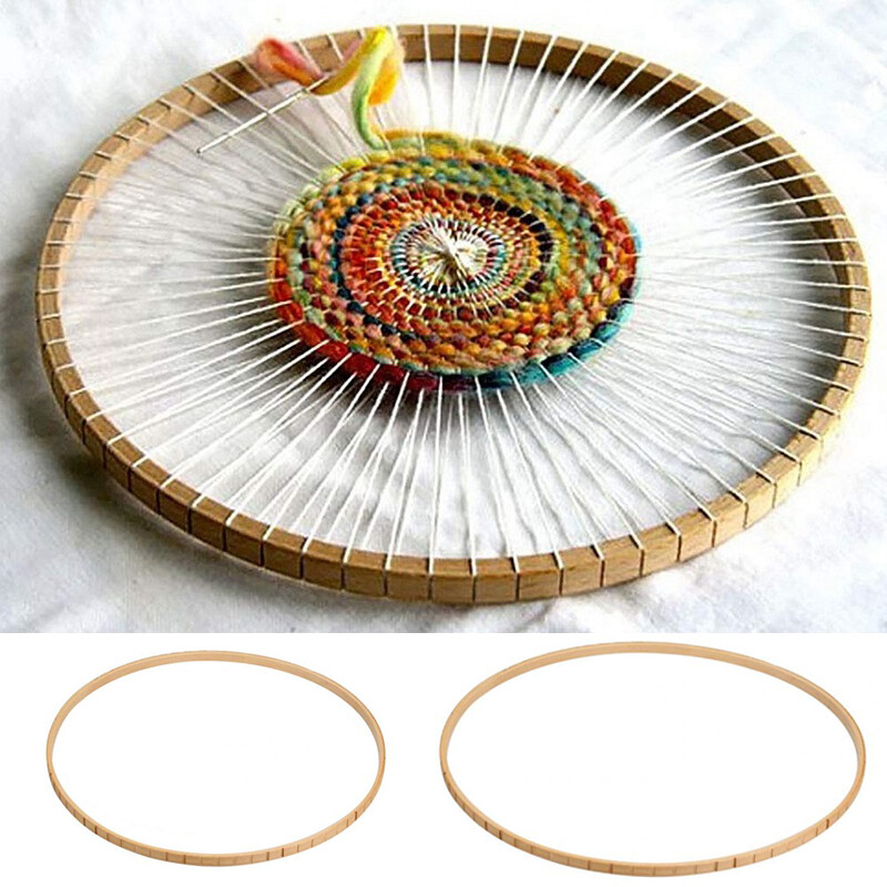 Round Wooden Knitting Loom Craft Weaving DIY Tool Hanging Compilation