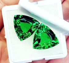 18 Ct Natural Green Tsavorite Garnet Excellent Certified Pair Loose Gemstone