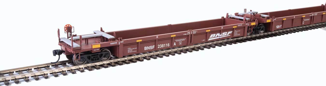 H0 Gauge - Walthers Thrall 5-Unit Rebuilt 40' Well Car BNSF -- 55640 New